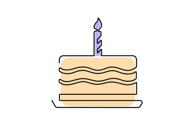 Pastel de cumpleaños con una sola vela