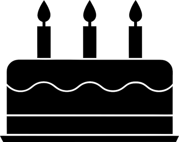 Pastel de cumpleaños con tres velas