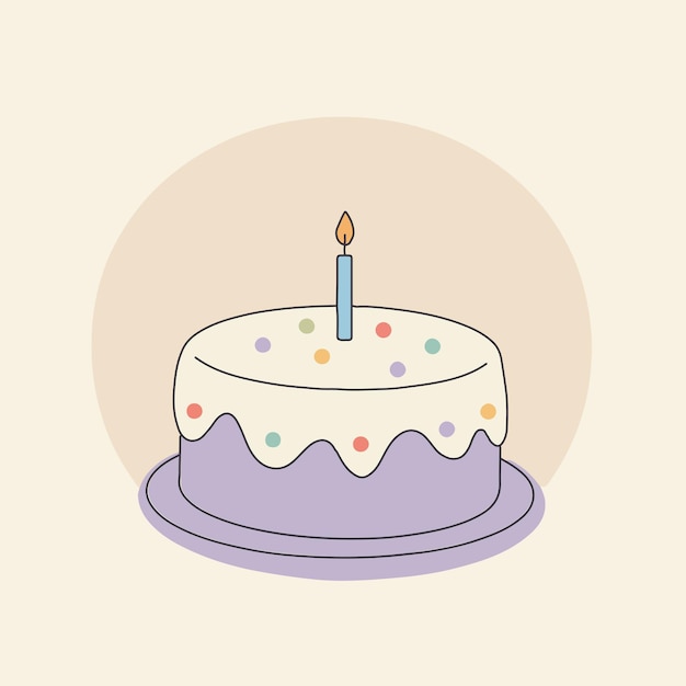 Pastel de cumpleaños con una vela