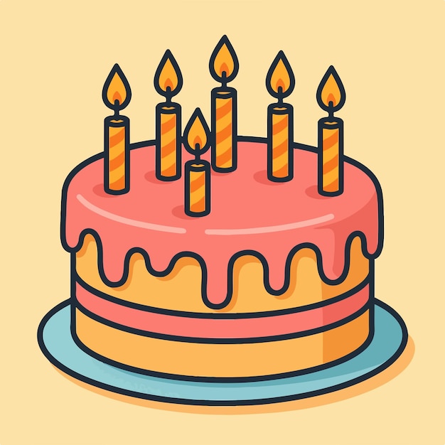 Pastel de cumpleaños con velas encendidas