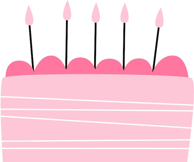 Vector pastel de cumpleaños con velas