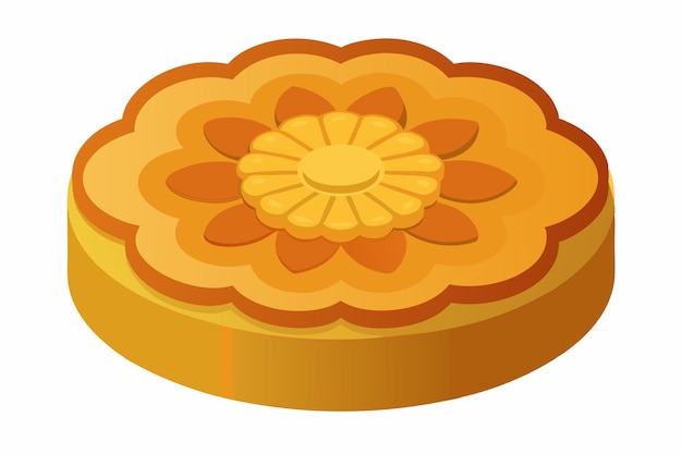 un pastel con un diseño de flores en la parte superior