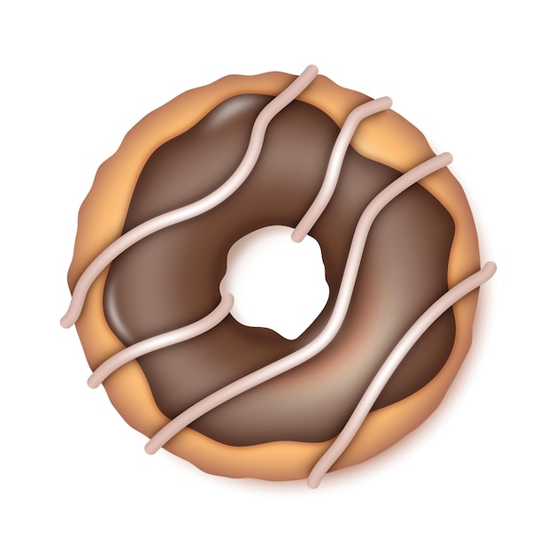 Pastel de donut de chocolate realista Delicioso postre de donut con delicioso glaseado y chispas