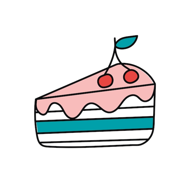 pastel en estilo doodle sobre un vector de fondo blanco