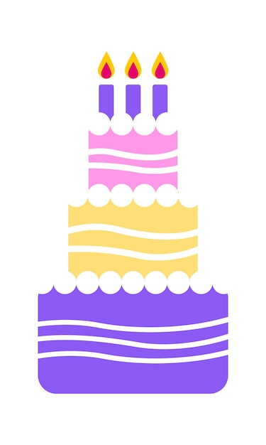 Pastel de fiesta de cumpleaños ilustración vectorial