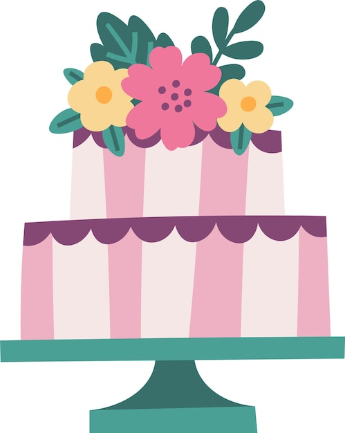 Vector pastel con flores en stand