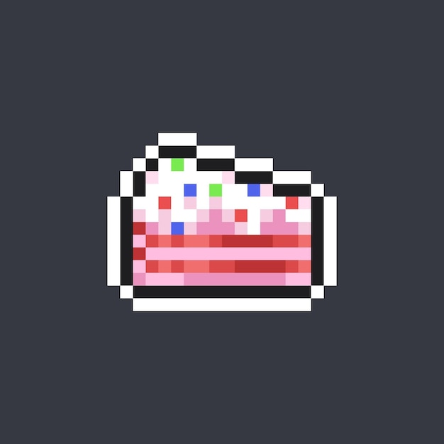 pastel de fresa en estilo pixel art