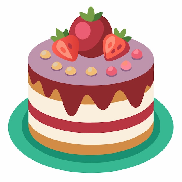 Un pastel con fresas y chocolate encima