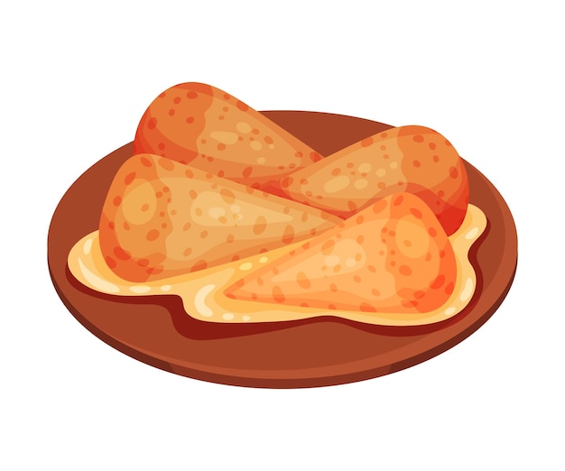 Vector pastel frito con relleno salado como ilustración vectorial de un plato cubano