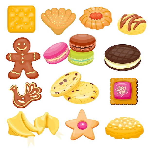 Pastel de galleta diferente aislado
