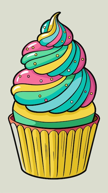 un pastel con glaseado colorido y glaseado de colores en él