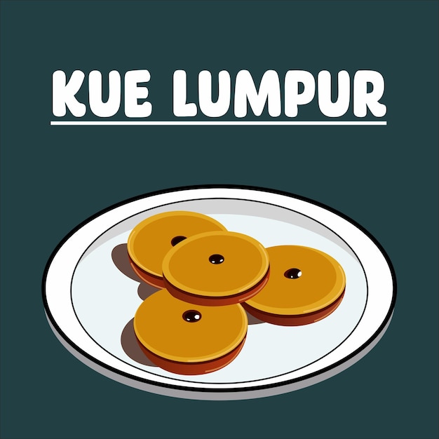 Vector pastel indonesio tradicional kue lumpur