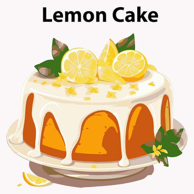 Vector pastel de limón en la ilustración de vector de mascota de podio de pastel