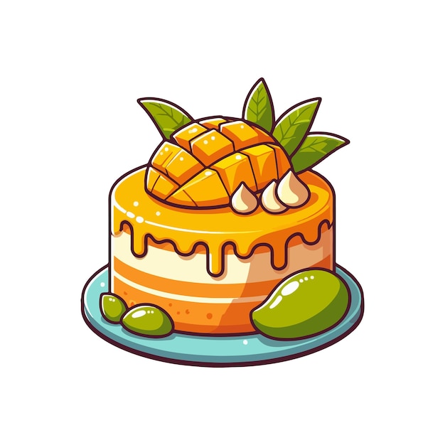 Pastel de mango ai generado imagen