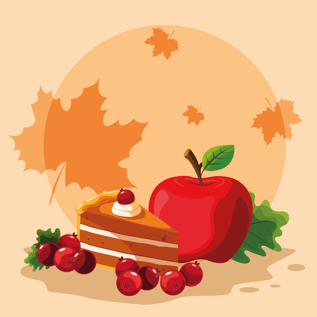 Pastel con manzana para el día de acción de gracias