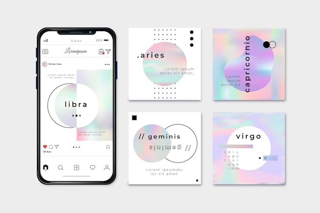 Pastel mobile instagram posts