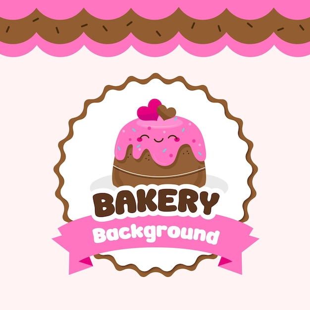 Pastel panadería logo vector