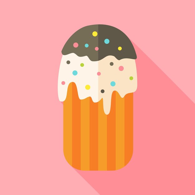 Pastel de Pascua. Ilustración estilizada plana con sombra