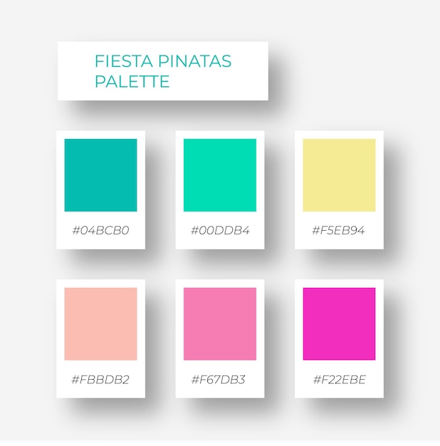 Pastel pinata Colección de tonos de color Elegante plantilla de paleta de colores de caramelo para ilustrador de moda