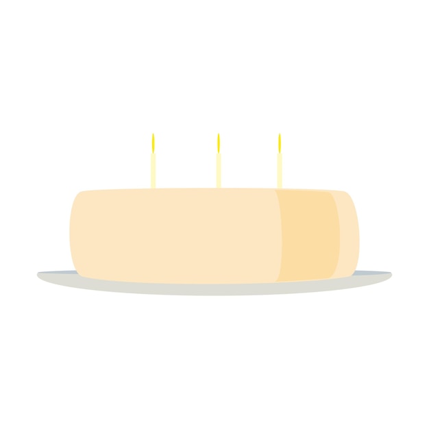 Pastel plano en estilo plano Delicioso postre aislado ilustración