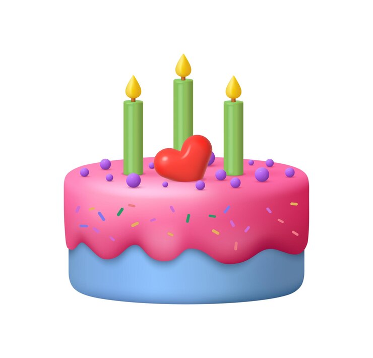 Vector pastel de postre dulce con velas para el cumpleaños