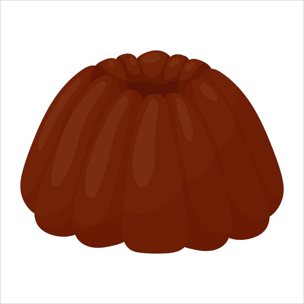 Pastel Pudín Pasteles de mantequilla Confitería Bollo para el desayuno Panadería Ilustración vectorial sobre un fondo blanco