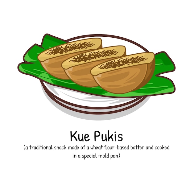 Pastel Pukis, merienda tradicional indonesia hecha de masa a base de harina de trigo