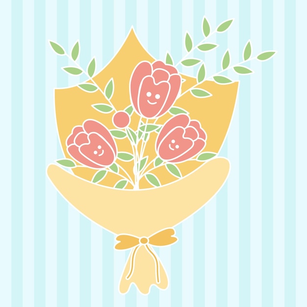 Pastel ramo floral vector ilustración diseño