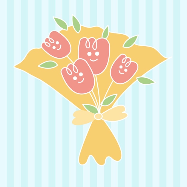 Pastel ramo floral vector ilustración diseño