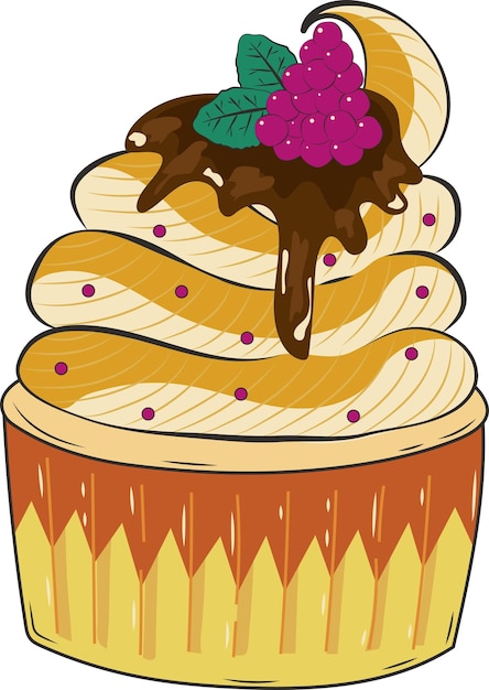 Vector pastelería comida delicioso dulce magdalena ilustración elemento gráfico arte