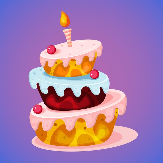 Pastel De Cumpleaños De Vela De 18 Años Gratis Dibujos Animados