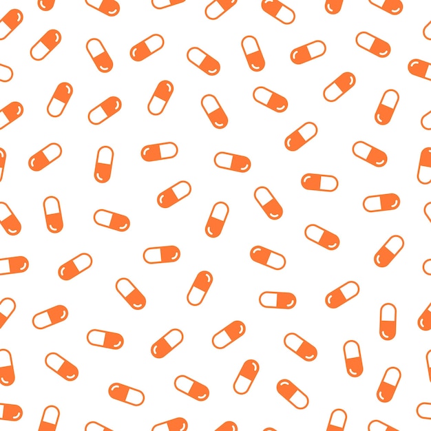 Vector pastillas de color naranja de patrones sin fisuras con fondo blanco.