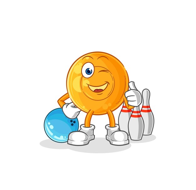 Pastillas para la garganta jugar a los bolos ilustración vector de caracteres