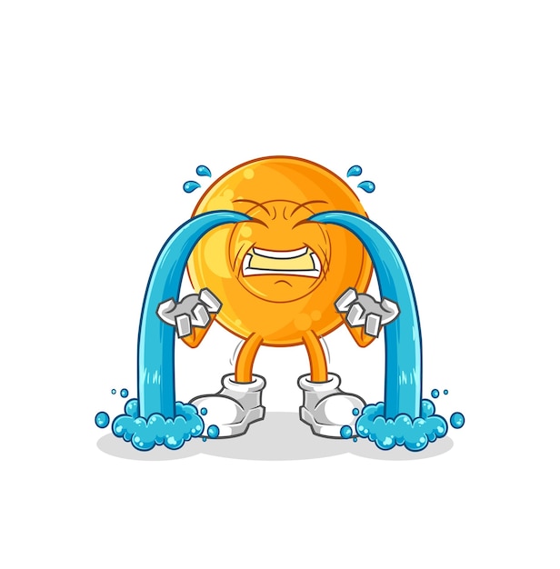 Pastillas para la garganta llorando vector de caracteres de ilustración