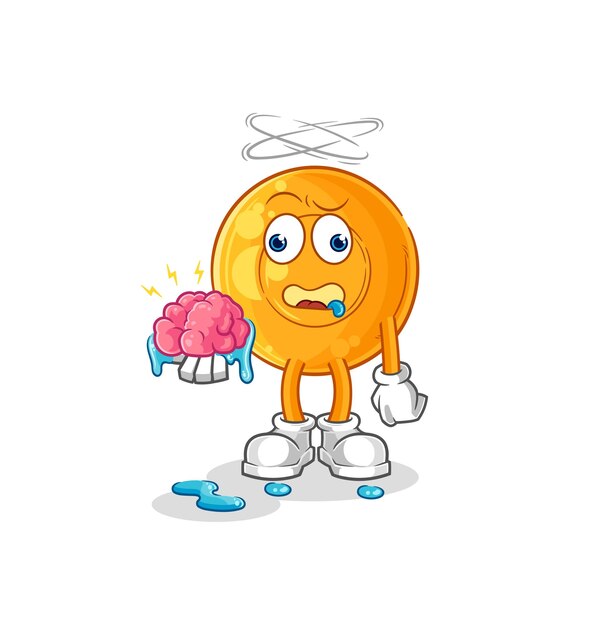 Pastillas para la garganta sin personaje de dibujos animados de vector cerebral