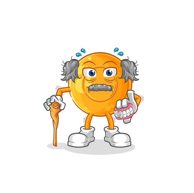 Pastillas para la garganta vector de personaje de anciano de pelo blanco