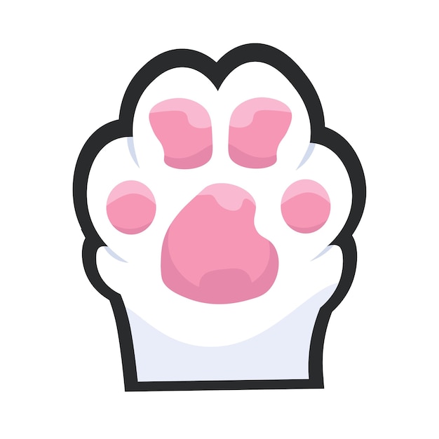 pata de animal blanca contorno en diseño vectorial plano