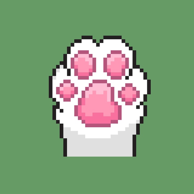 pata blanca en estilo pixel art