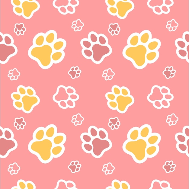 Pata de patrones sin fisuras vector doodle abstracto fondo de huella animal