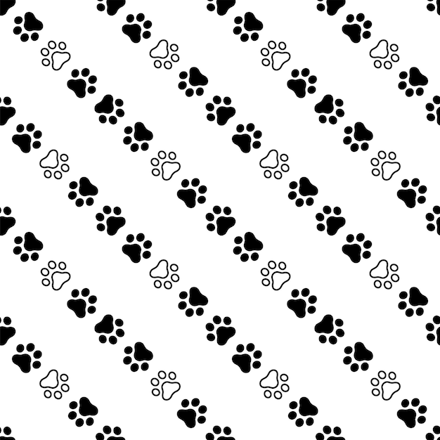 pata de perro de patrones sin fisuras huella dibujos animados cachorro mascota ilustración