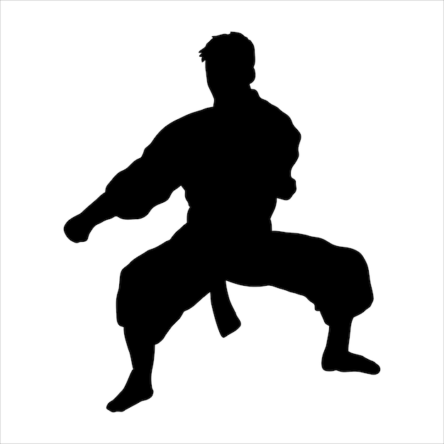 Patada de karate y poses de técnicas de karate Artes marciales Este vector ilustra varias poses