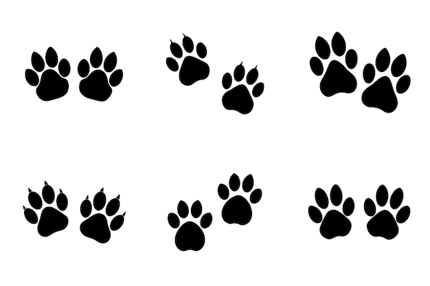 las patas de los gatos, ambos pies, vector de impresión