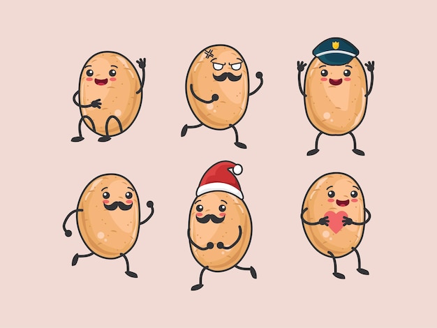 patata personaje de dibujos animados arte dieta negocio cara dibujo icono signo divertido estilo elemento juego de manos
