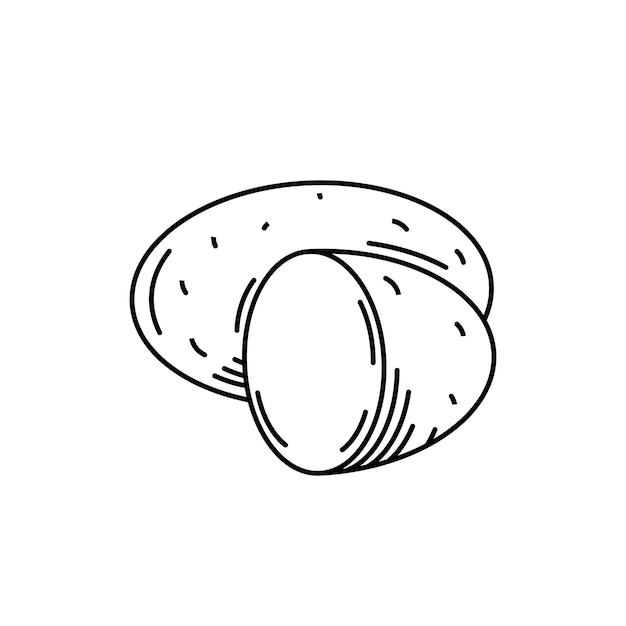 Patata vegetal vector icono contorno negro EPS 10 Patatas ilustración plana Producto de mercado agrícola Comida vegetariana Alimentos orgánicos frescos y saludables Concepto de cultivo para vegano Aislado en blanco