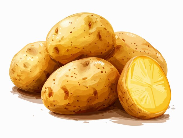 Vector patatas aisladas sobre un fondo blanco