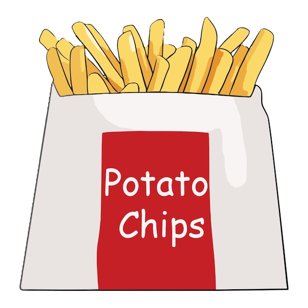 Patatas fritas aisladas sobre un fondo blanco.