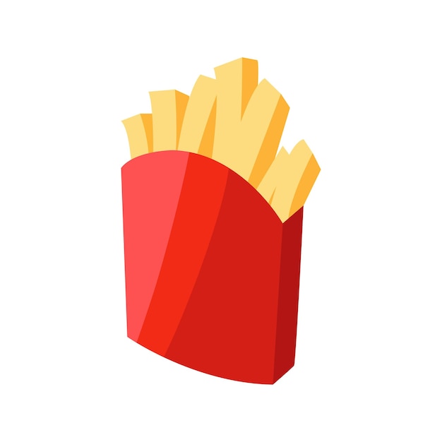 Patatas fritas al estilo de dibujos animados Ilustración vectorial