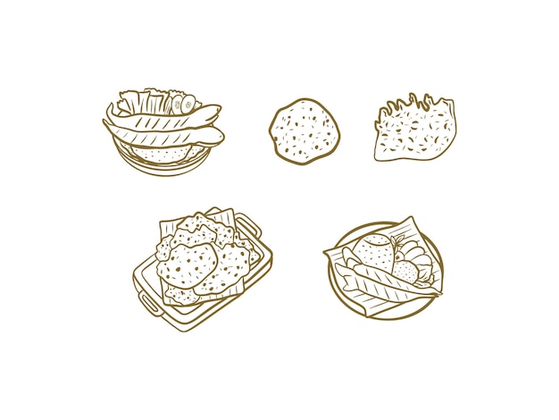 patatas fritas y boceto de arroz