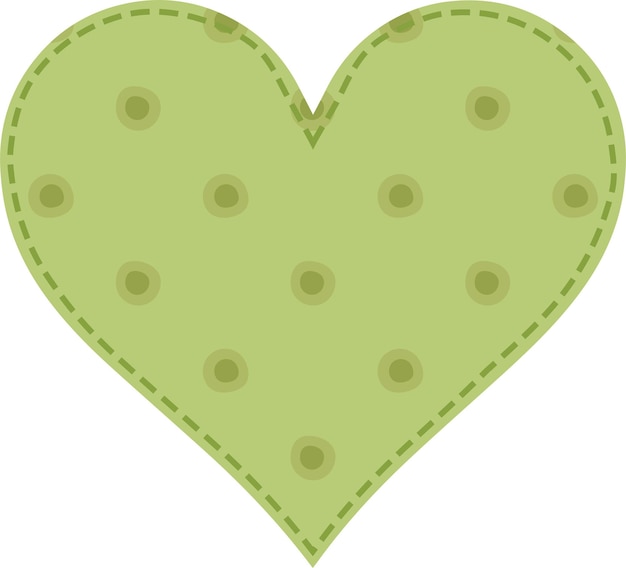 Vector patchwork de corazones en lunares verdes