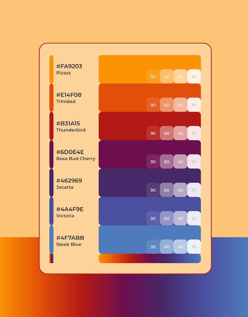 Patel de 10 colores código hexadecimal de color